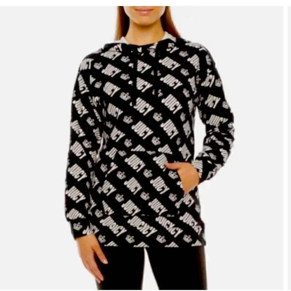 Juicy couture plus size xxl logo crown terry hooded pullover sweatshirt hoodie